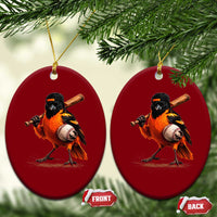 Oriole Baseball Player Ceramic Ornament Retro Funny Bird Mascot Baseball Fans
