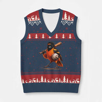 Oriole Baseball Player V-Neck Knit Sweater Vest Retro Funny Bird Mascot Baseball Fans