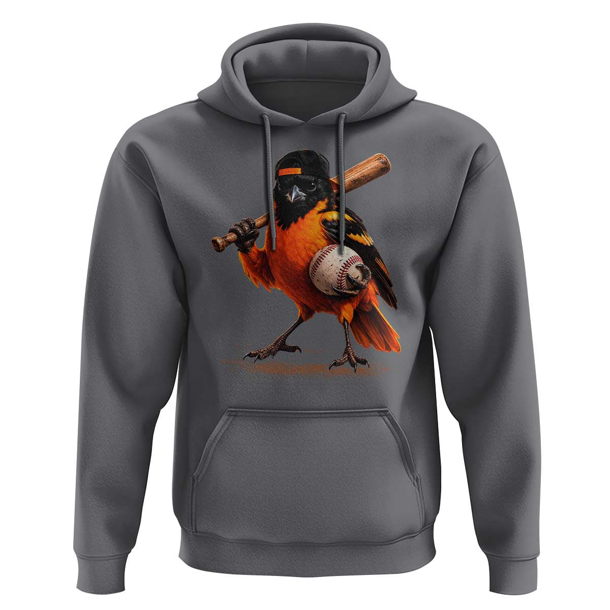 Oriole Baseball Player Hoodie Retro Funny Bird Mascot Baseball Fans