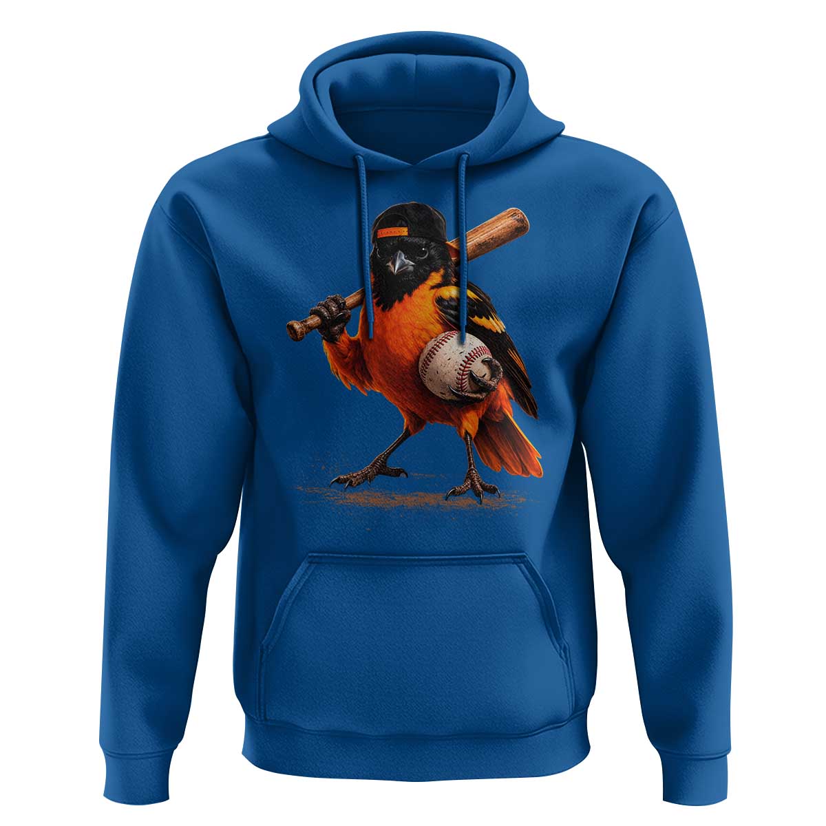 Oriole Baseball Player Hoodie Retro Funny Bird Mascot Baseball Fans