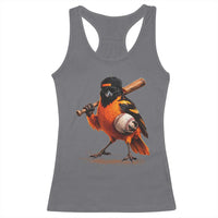 Oriole Baseball Player Racerback Tank Top Retro Funny Bird Mascot Baseball Fans
