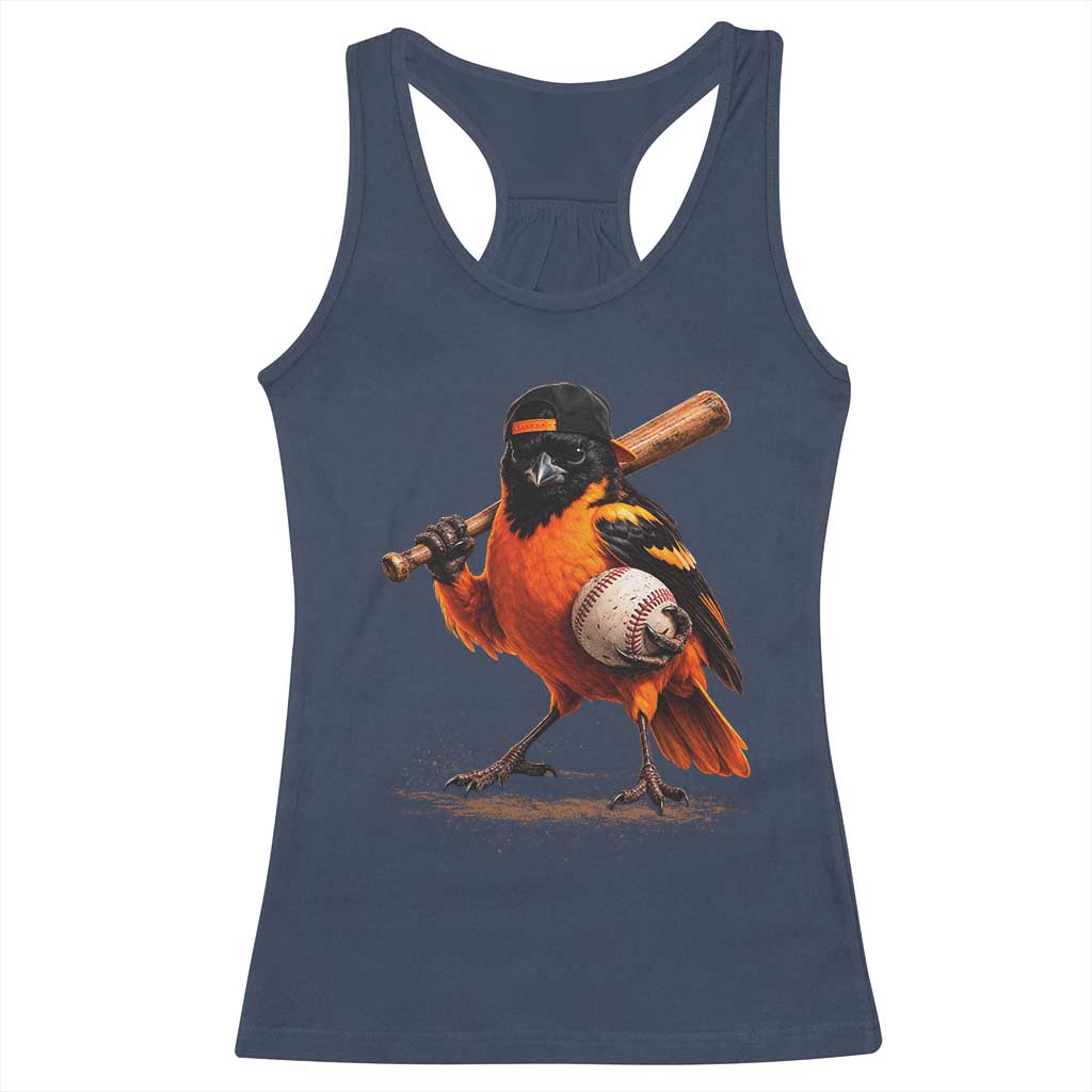 Oriole Baseball Player Racerback Tank Top Retro Funny Bird Mascot Baseball Fans