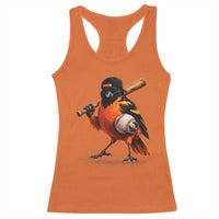 Oriole Baseball Player Racerback Tank Top Retro Funny Bird Mascot Baseball Fans