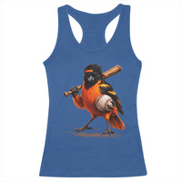 Oriole Baseball Player Racerback Tank Top Retro Funny Bird Mascot Baseball Fans