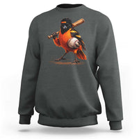 Oriole Baseball Player Sweatshirt Retro Funny Bird Mascot Baseball Fans