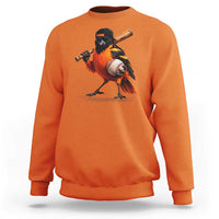 Oriole Baseball Player Sweatshirt Retro Funny Bird Mascot Baseball Fans
