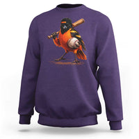 Oriole Baseball Player Sweatshirt Retro Funny Bird Mascot Baseball Fans