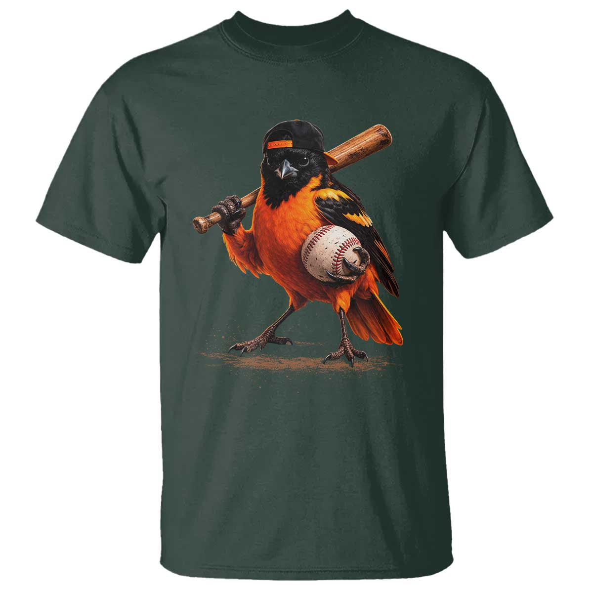 Oriole Baseball Player T Shirt Retro Funny Bird Mascot Baseball Fans