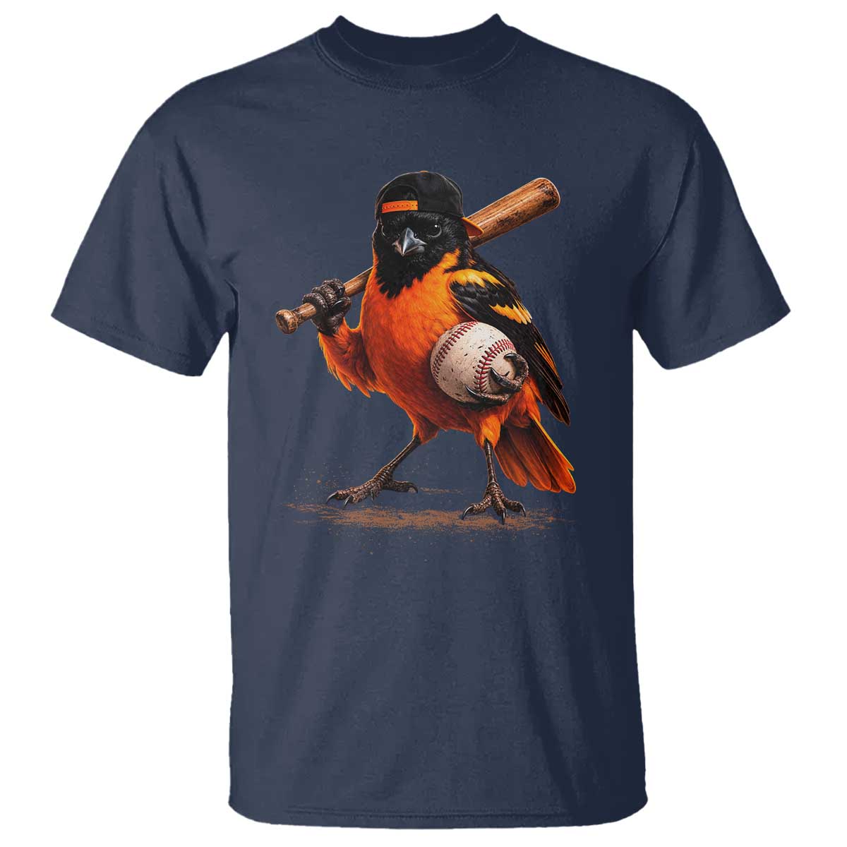 Oriole Baseball Player T Shirt Retro Funny Bird Mascot Baseball Fans