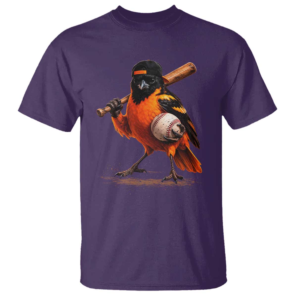 Oriole Baseball Player T Shirt Retro Funny Bird Mascot Baseball Fans