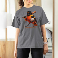 Oriole Baseball Player T Shirt For Women Retro Funny Bird Mascot Baseball Fans
