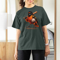 Oriole Baseball Player T Shirt For Women Retro Funny Bird Mascot Baseball Fans