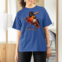 Oriole Baseball Player T Shirt For Women Retro Funny Bird Mascot Baseball Fans