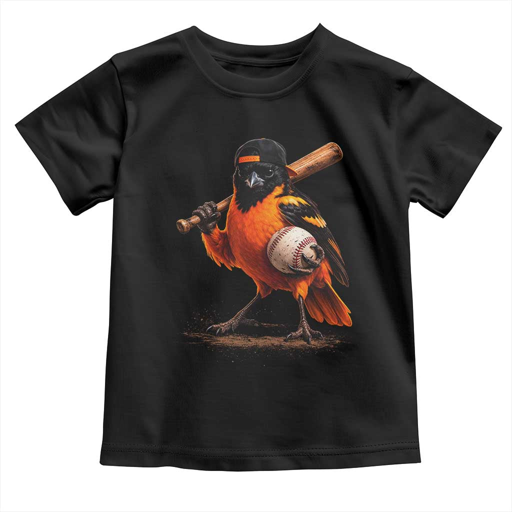 Oriole Baseball Player Toddler T Shirt Retro Funny Bird Mascot Baseball Fans
