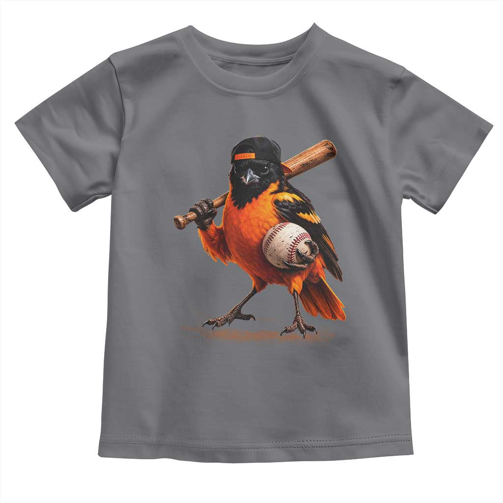 Oriole Baseball Player Toddler T Shirt Retro Funny Bird Mascot Baseball Fans