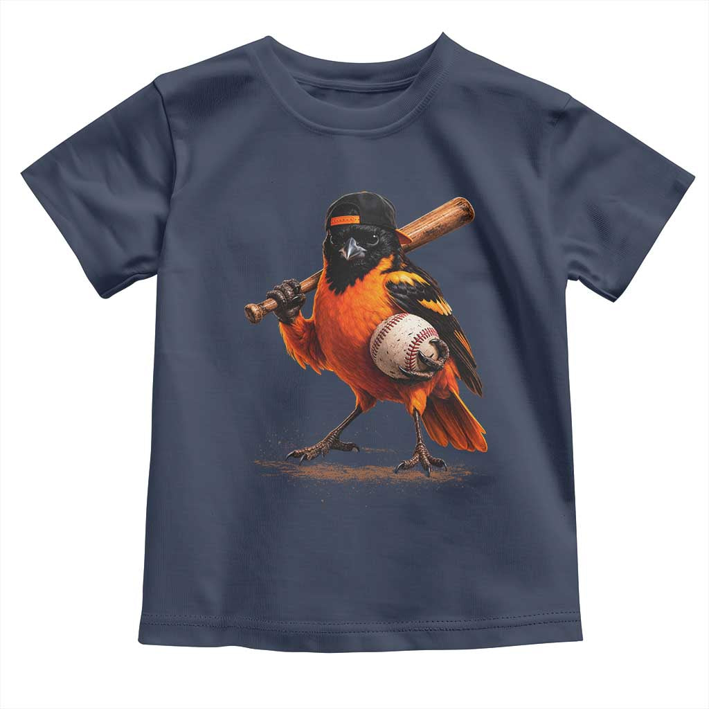 Oriole Baseball Player Toddler T Shirt Retro Funny Bird Mascot Baseball Fans