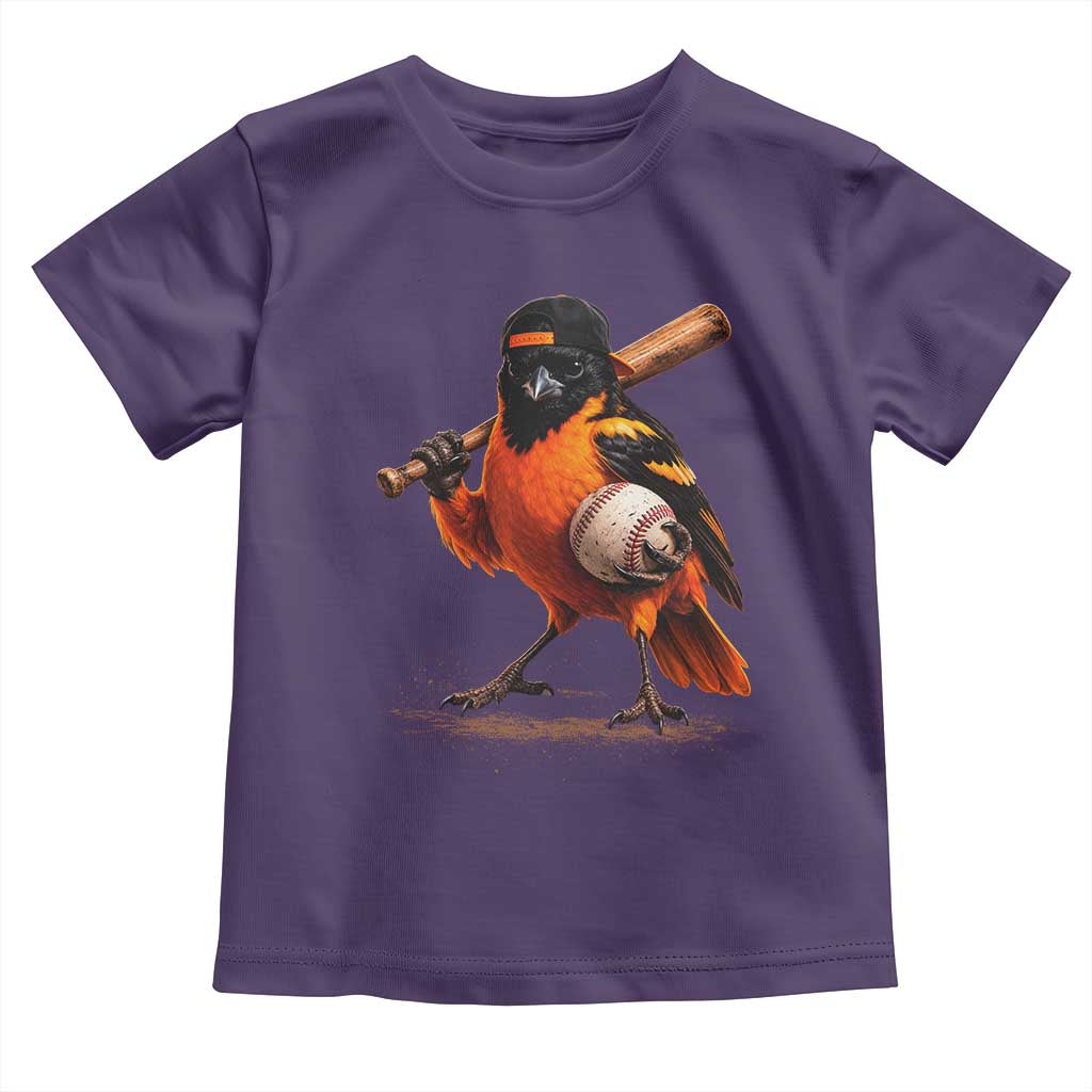 Oriole Baseball Player Toddler T Shirt Retro Funny Bird Mascot Baseball Fans