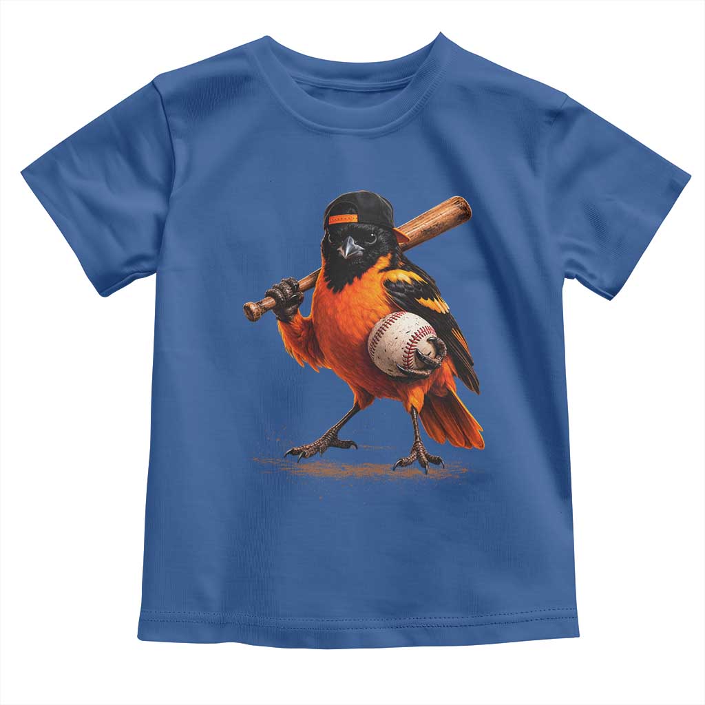 Oriole Baseball Player Toddler T Shirt Retro Funny Bird Mascot Baseball Fans
