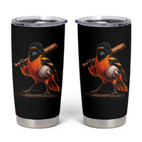 Oriole Baseball Player Tumbler Cup Retro Funny Bird Mascot Baseball Fans