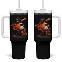Oriole Baseball Player Tumbler With Handle Retro Funny Bird Mascot Baseball Fans