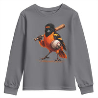 Oriole Baseball Player Youth Sweatshirt Retro Funny Bird Mascot Baseball Fans