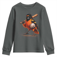 Oriole Baseball Player Youth Sweatshirt Retro Funny Bird Mascot Baseball Fans