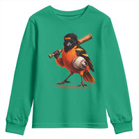Oriole Baseball Player Youth Sweatshirt Retro Funny Bird Mascot Baseball Fans
