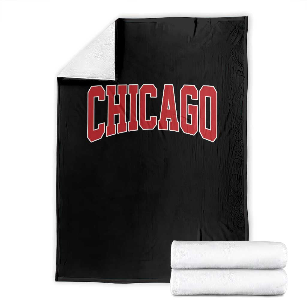 Retro Chicago Throw Blanket Vintage Chicago Throwback Athletic Sports Style 80s 90s