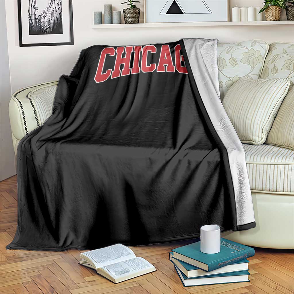 Retro Chicago Throw Blanket Vintage Chicago Throwback Athletic Sports Style 80s 90s