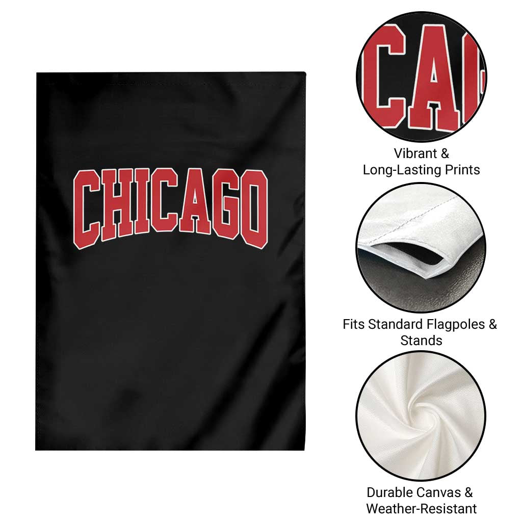 Retro Chicago Garden Flag Vintage Chicago Throwback Athletic Sports Style 80s 90s