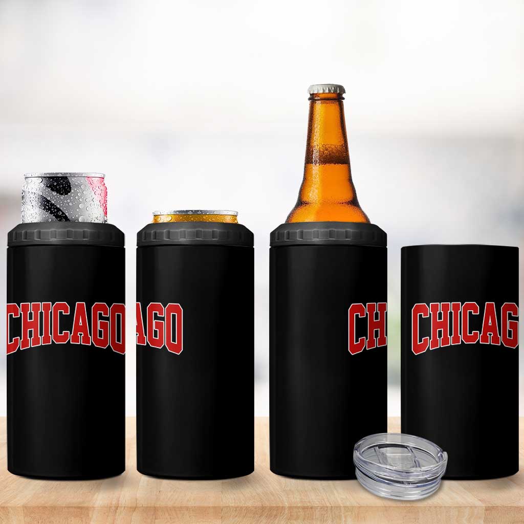 Retro Chicago 4 in 1 Can Cooler Tumbler Vintage Chicago Throwback Athletic Sports Style 80s 90s