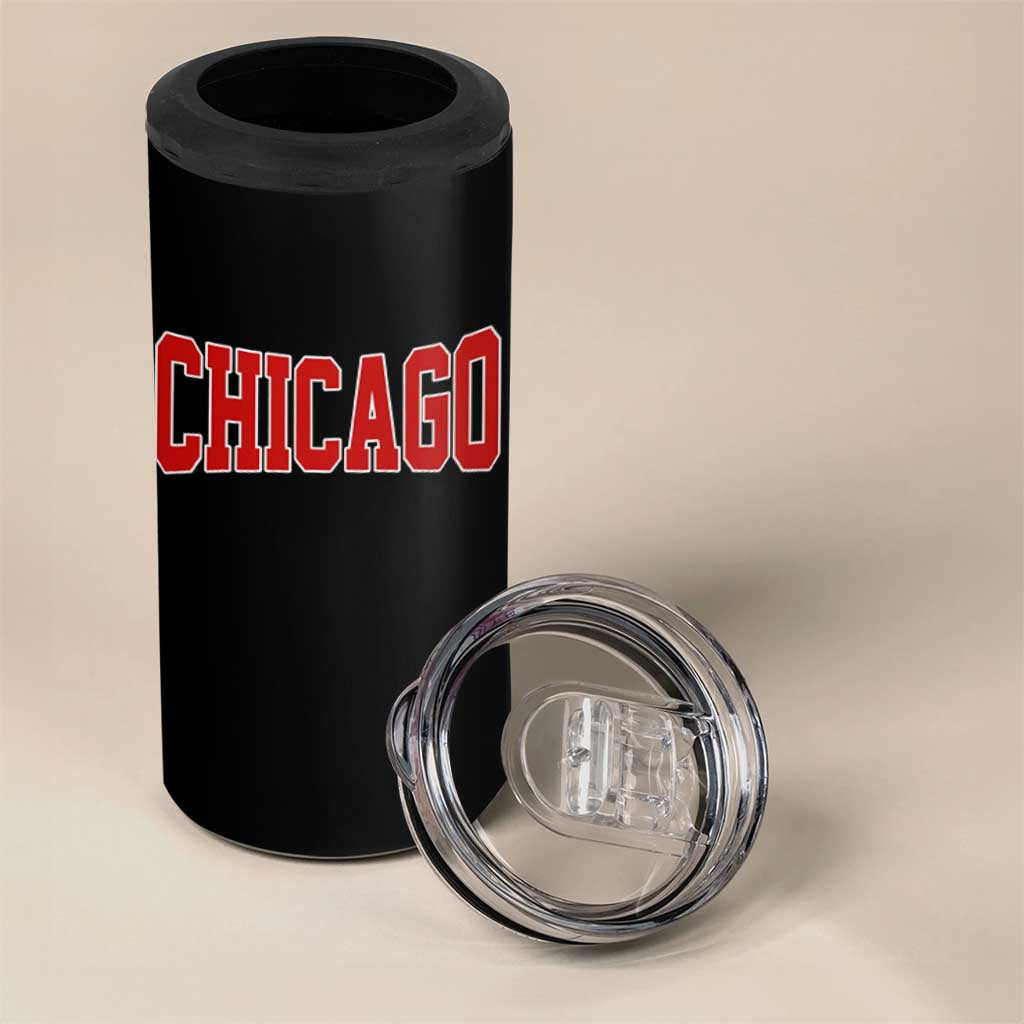 Retro Chicago 4 in 1 Can Cooler Tumbler Vintage Chicago Throwback Athletic Sports Style 80s 90s