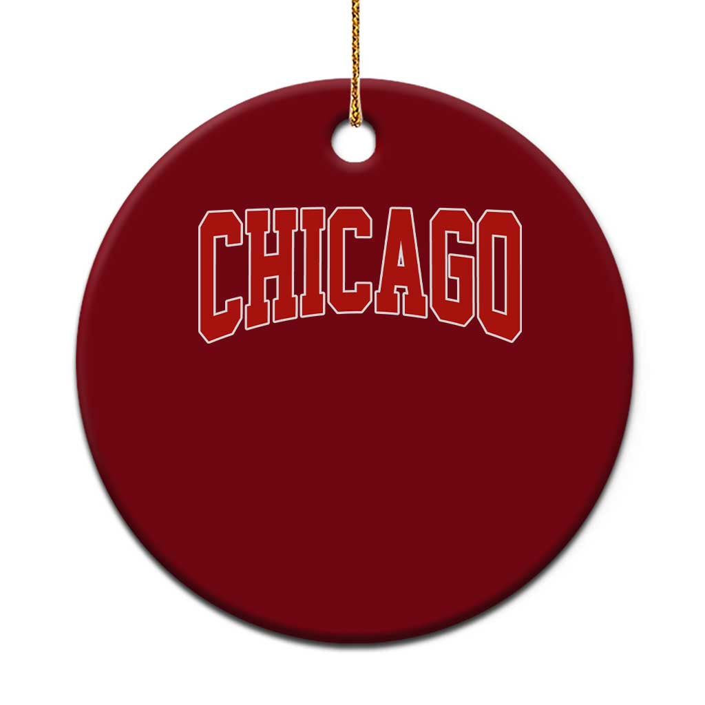 Retro Chicago Ceramic Ornament Vintage Chicago Throwback Athletic Sports Style 80s 90s