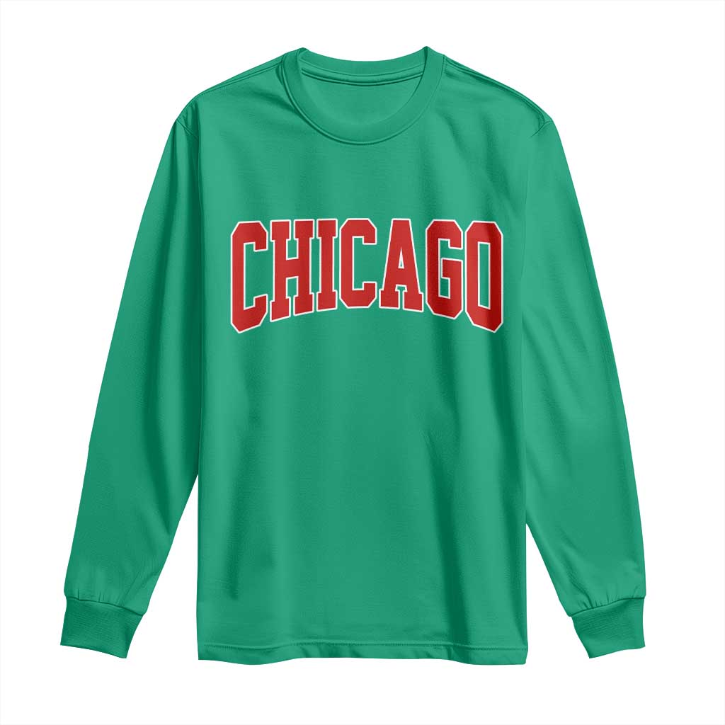 Retro Chicago Long Sleeve Shirt Vintage Chicago Throwback Athletic Sports Style 80s 90s