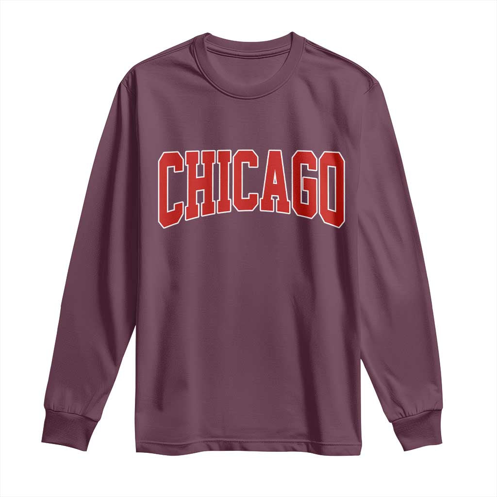 Retro Chicago Long Sleeve Shirt Vintage Chicago Throwback Athletic Sports Style 80s 90s
