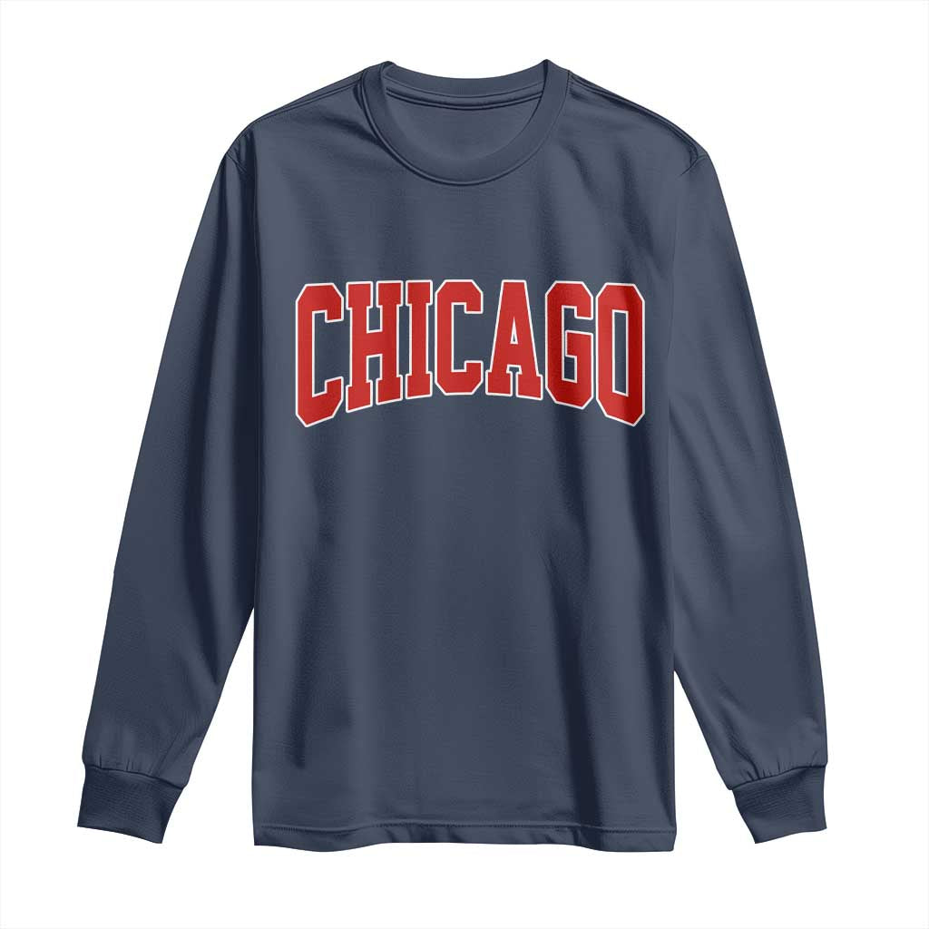 Retro Chicago Long Sleeve Shirt Vintage Chicago Throwback Athletic Sports Style 80s 90s