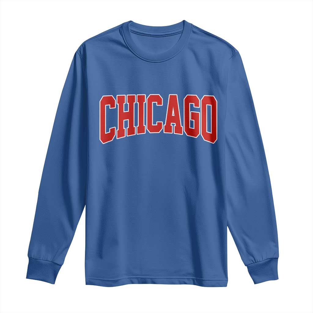 Retro Chicago Long Sleeve Shirt Vintage Chicago Throwback Athletic Sports Style 80s 90s