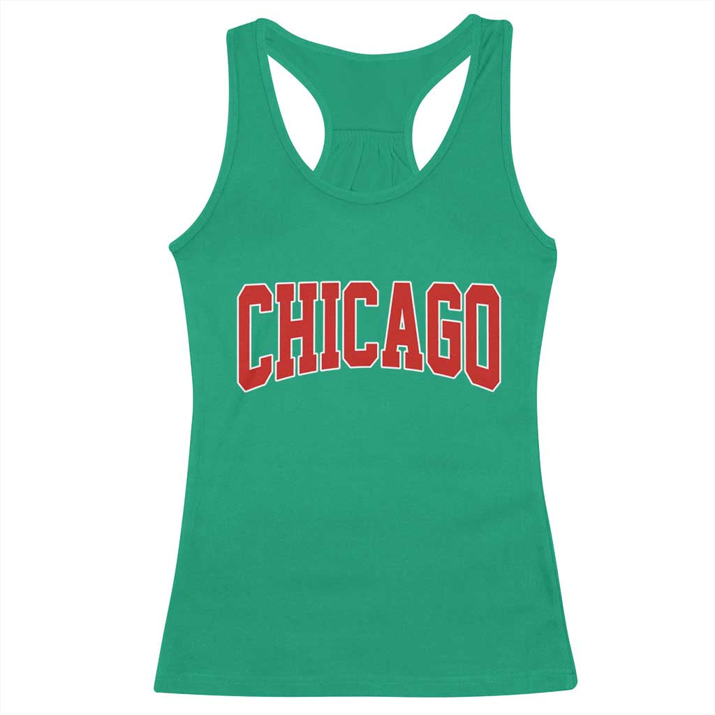 Retro Chicago Racerback Tank Top Vintage Chicago Throwback Athletic Sports Style 80s 90s