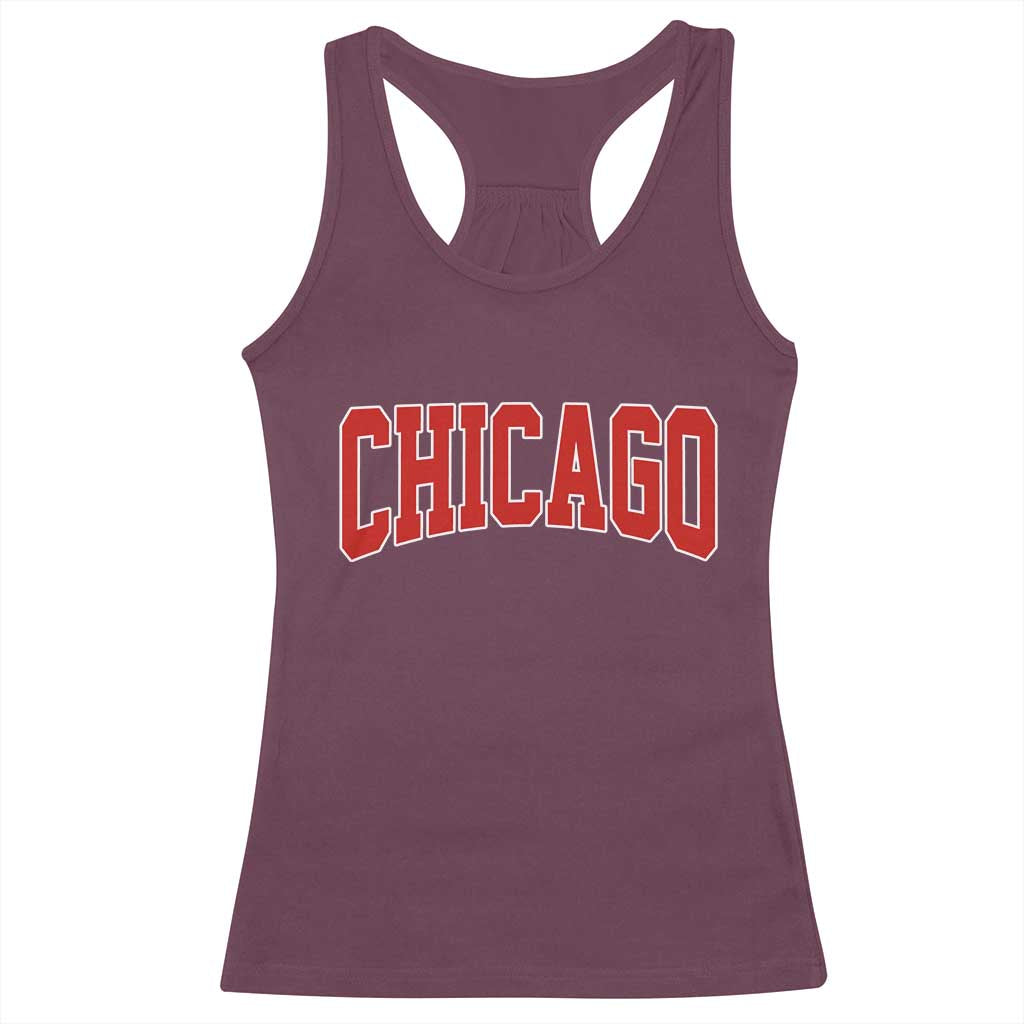 Retro Chicago Racerback Tank Top Vintage Chicago Throwback Athletic Sports Style 80s 90s