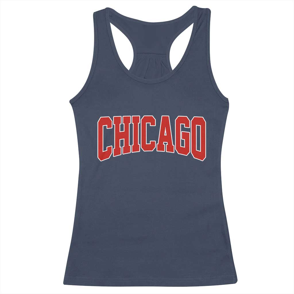 Retro Chicago Racerback Tank Top Vintage Chicago Throwback Athletic Sports Style 80s 90s