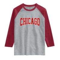 Retro Chicago Raglan Shirt Vintage Chicago Throwback Athletic Sports Style 80s 90s