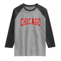 Retro Chicago Raglan Shirt Vintage Chicago Throwback Athletic Sports Style 80s 90s