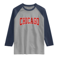 Retro Chicago Raglan Shirt Vintage Chicago Throwback Athletic Sports Style 80s 90s