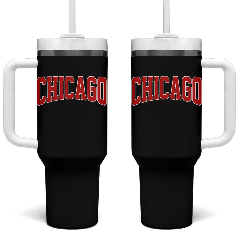 Retro Chicago Tumbler With Handle Vintage Chicago Throwback Athletic Sports Style 80s 90s
