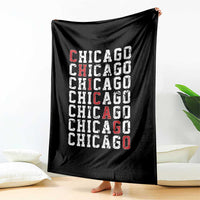 Vintage Chicago Throw Blanket Retro Distressed Classic Chicago