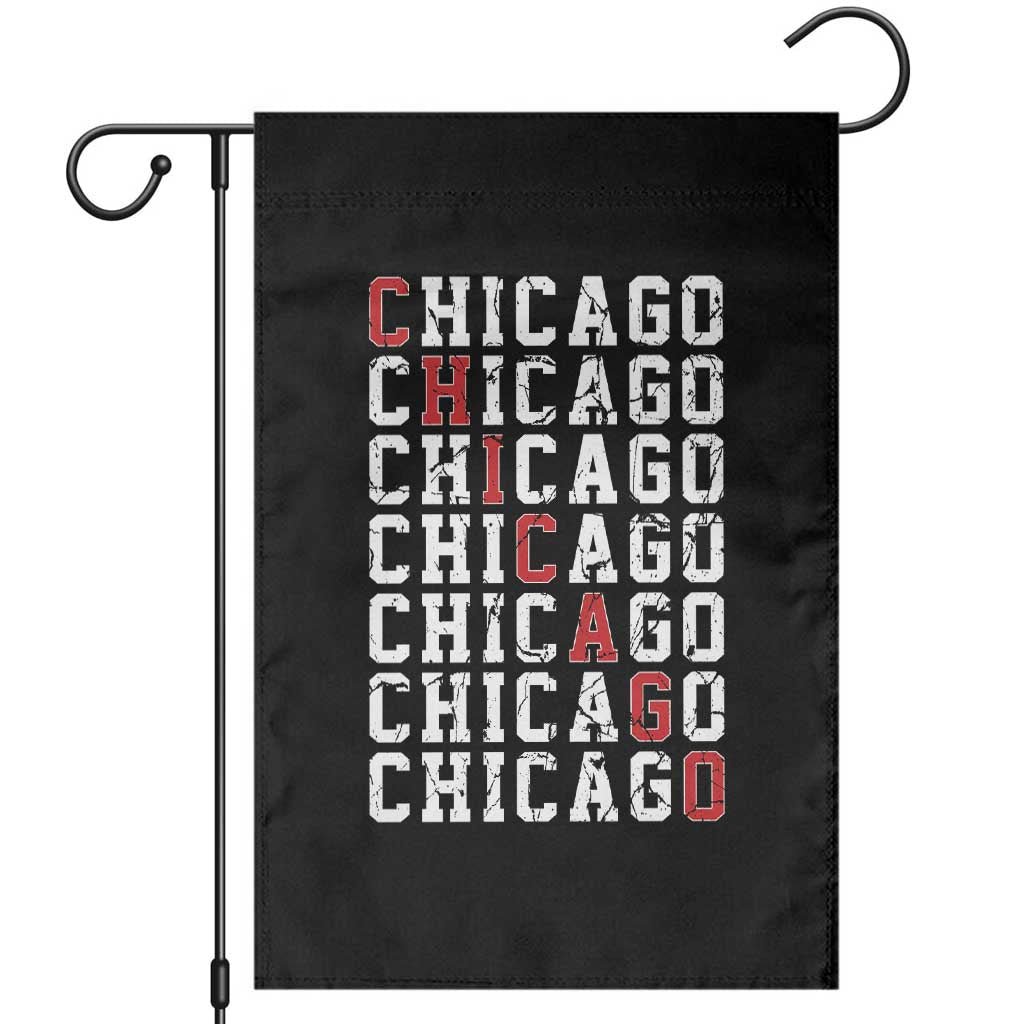 Vintage Chicago Garden Flag Retro Distressed Classic Chicago