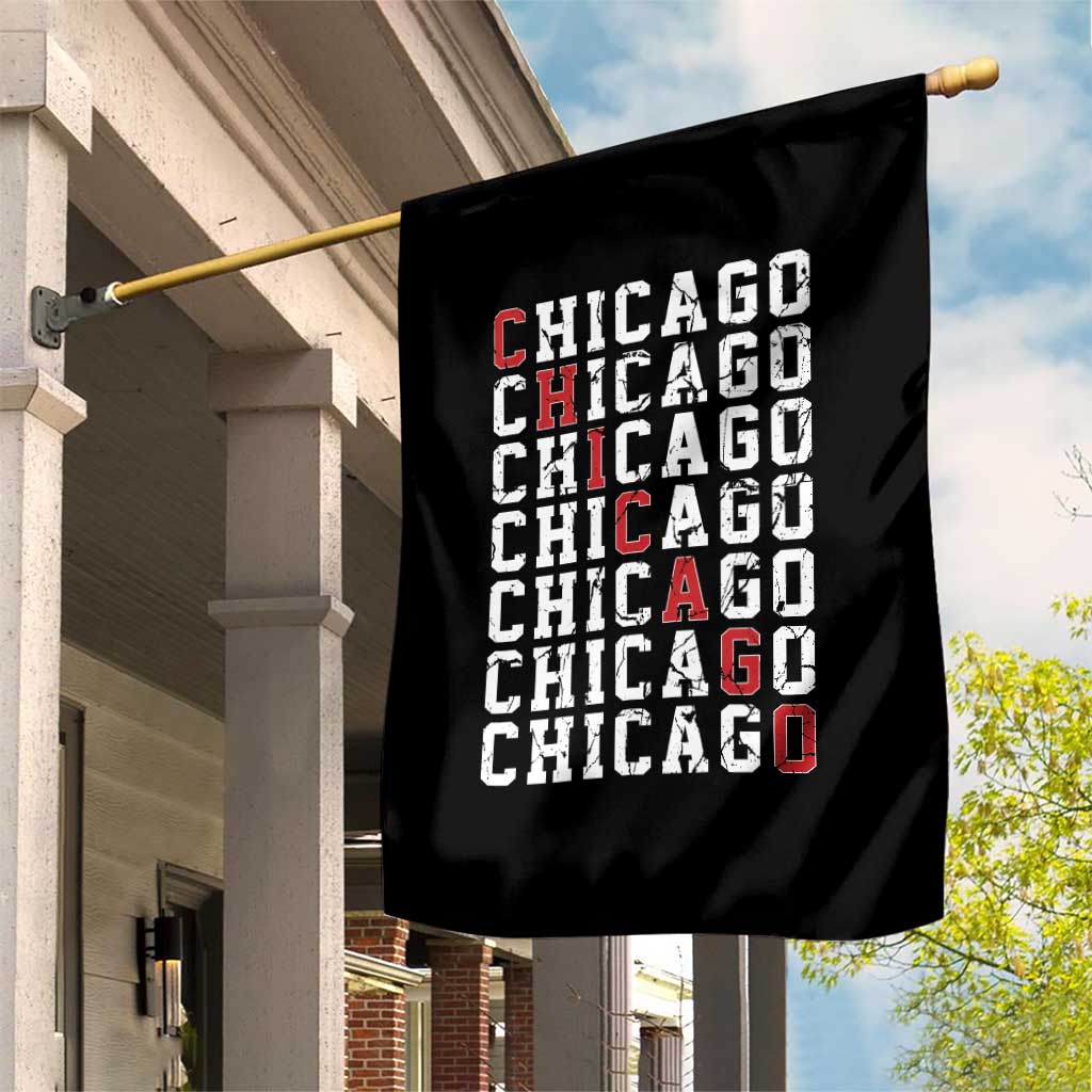 Vintage Chicago Garden Flag Retro Distressed Classic Chicago