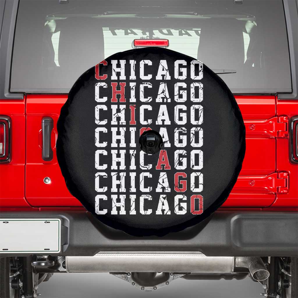 Vintage Chicago Spare Tire Cover Retro Distressed Classic Chicago
