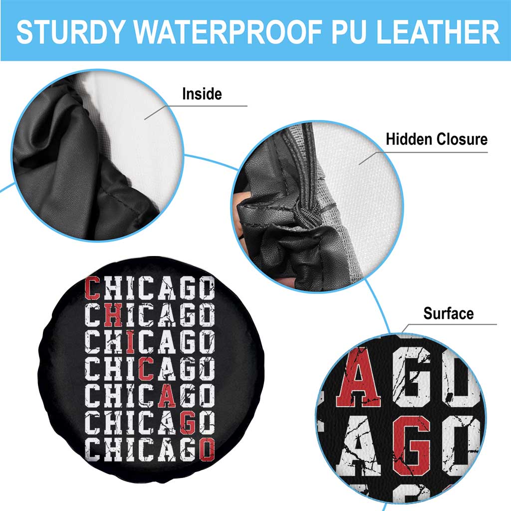 Vintage Chicago Spare Tire Cover Retro Distressed Classic Chicago