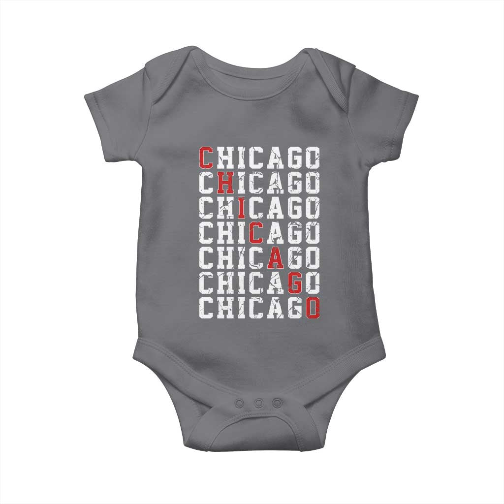 Vintage Chicago Baby Onesie Retro Distressed Classic Chicago